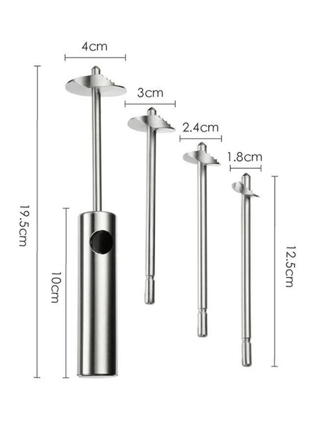 Lurch - Stainless Steel Vegetable Drill Fruit Corer And Veggie Spiralizer Twister Set With 4 Sizes for Coring and Hollowing out Zucchini Potatoes Carrot Apple - Image 1