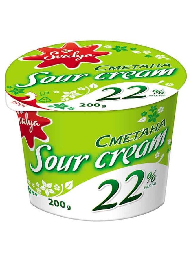 Sour Cream, 22% Fat - 200g, Lithuania
