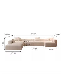 A to Z Furniture Silvia 6 Seater U Shaped Sofa in Beige Color 6 Seater Sofa  - Image 4