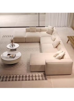 A to Z Furniture Silvia 6 Seater U Shaped Sofa in Beige Color 6 Seater Sofa  - Image 3