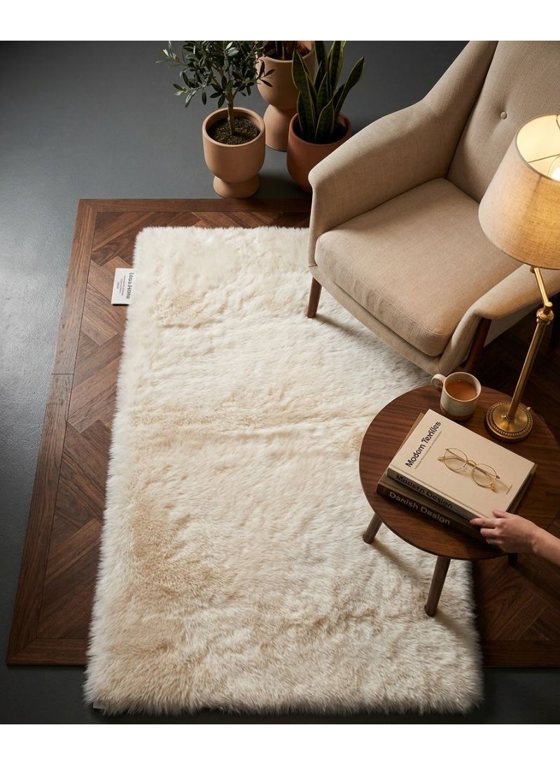 High‑quality fur small rug with a luxurious soft feel Made from ultra‑plush fibers for maximum comfort Non‑slip backing keeps the rug firmly in place Anti‑allergic material safe for sensitive skin Durable construction that stays fluffy and elegant Perfect for bedrooms, living rooms, and cozy corners - Image 1