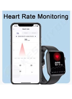 Zoom Plus Bluetooth Call Sports Fitness Tracker Heart Rate Monitor Waterproof Smartwatch For IOS Android Black  - Image 2