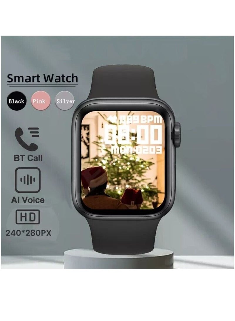 Zoom Plus Bluetooth Call Sports Fitness Tracker Heart Rate Monitor Waterproof Smartwatch For IOS Android Black - Image 1