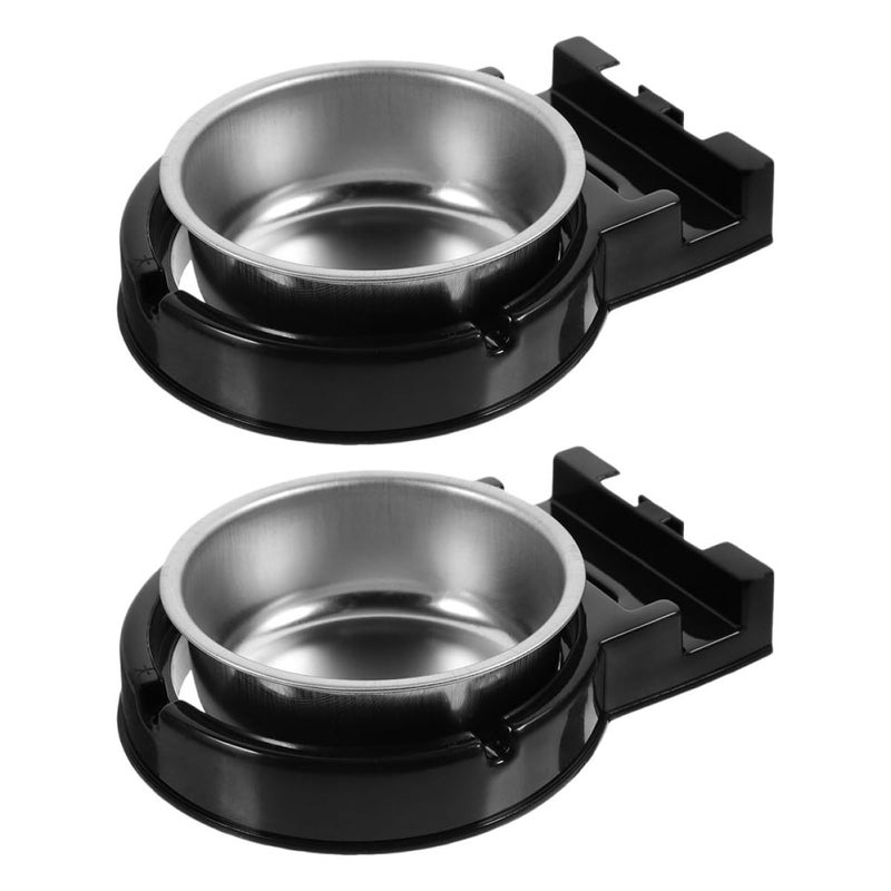 Wall Mounted Stainless Steel Ashtray With Lid Smokeless Cigarette Container 2Pcs Black - Image 2