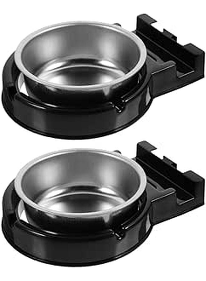 Wall Mounted Stainless Steel Ashtray With Lid Smokeless Cigarette Container 2Pcs Black - Image 1