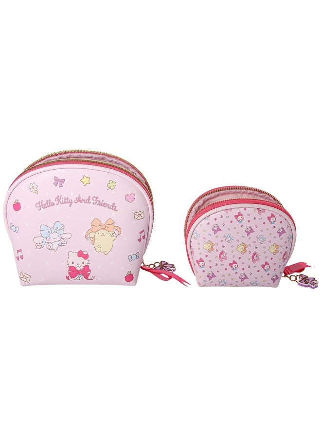Hello Kitty Makeup Bag Set 2-Pieces Official License, Cute Dome Cosmetic Travel Bags, Sanrio Gifts - Image 4