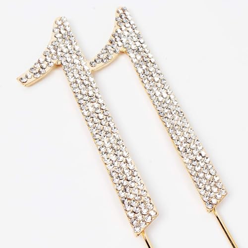 Hatcher lee Bling Crystal Rhinestone 11 Birthday Cake Topper - Best Keepsake | 11th Party Decorations Gold - Image 5