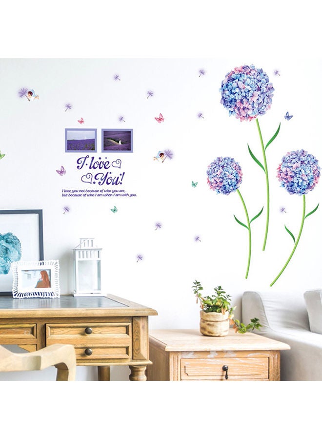 NIBEMINENT Flower Ball Wall Stickers Removable Decal Home Decor DIY Art Decoration Purple/Green/Pink - Image 1