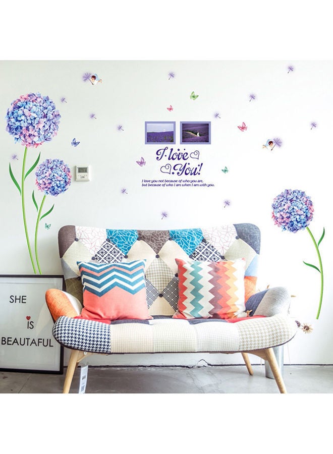 NIBEMINENT Flower Ball Wall Stickers Removable Decal Home Decor DIY Art Decoration Purple/Green/Pink - Image 2