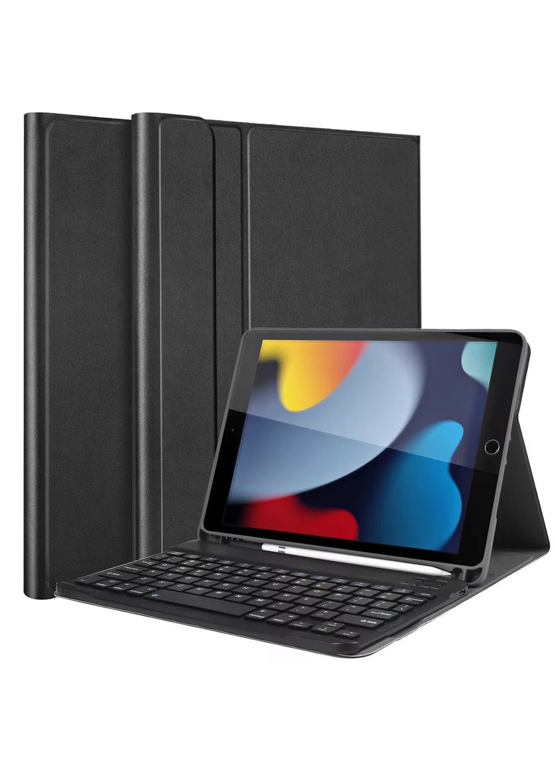 TWEGGON Keyboard Case for Apple iPad 10.2" 9th/8th/7th Generations with Pen Holder Black  - Image 1