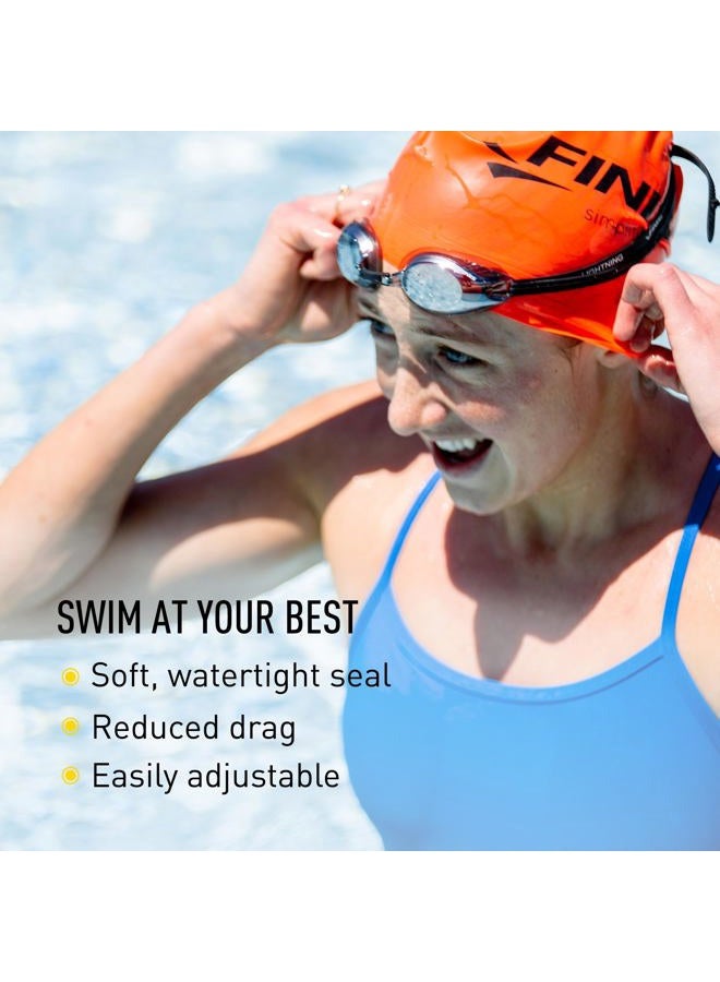 FINIS Lightning Goggles - Competitive Swim Goggles for Women & Men - Adjustable Silicone Straps - With 4 Interchangeable Nose Pieces - Silver/Mirror - Image 3