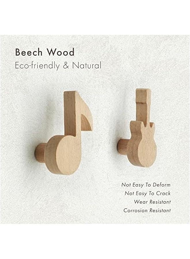 Wall Hook,Child Baby Nursery Wood Wall Hook,Natural Musical Note Coat Hooks,Wooden Hooks,Children Wall Mounted Hook,Set of 3  - Image 4