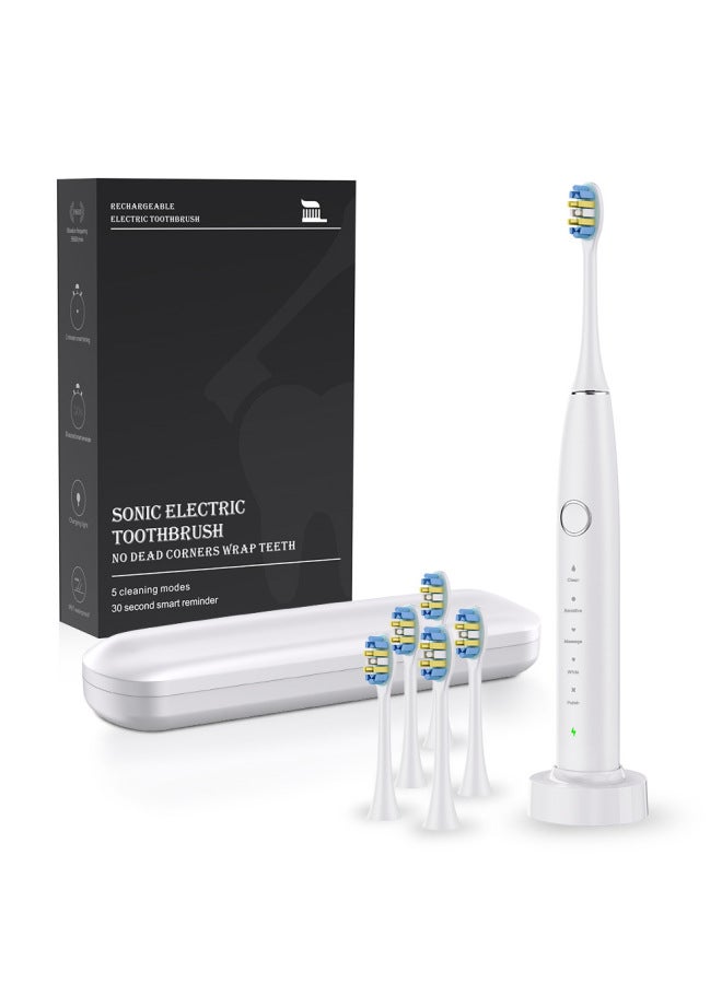 Special 5-speed 6-brush Head Sonic Electric Toothbrush Travel Case Fully Automatic Charging Usb Portable Set