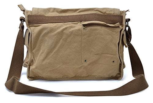 GOOTIUM Canvas Messenger Bag - Vintage Cross Body Shoulder Satchel, Khaki - Image 5