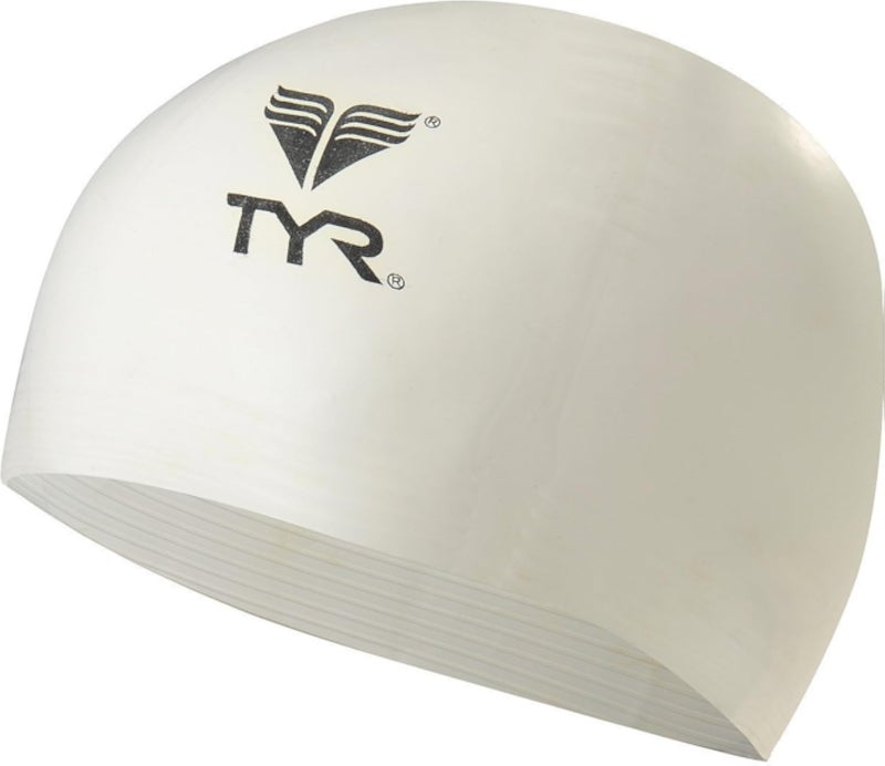TYR Junior Sport Competitor Latex Cap, White