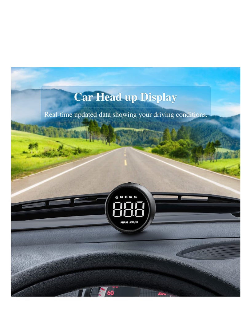 SYOSI عداد السرعة HUD للسيارة من SYOSI، تبديل ميل بالساعة وكم/ساعة، شاشة عرض أمامية تعرض السرعة والاتجاه مع تذكير بالسرعة، مناسب لجميع السيارات، سلامة القيادة - Image 1