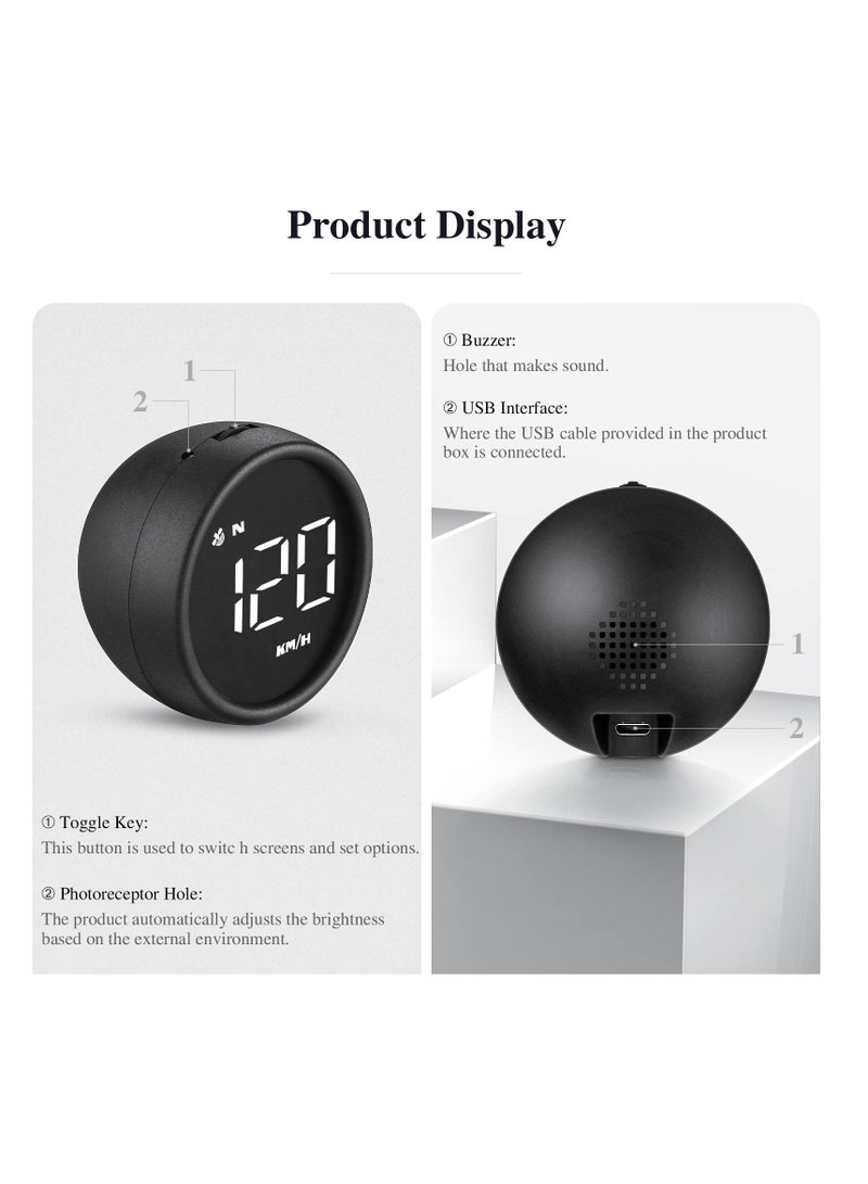 SYOSI عداد السرعة HUD للسيارة من SYOSI، تبديل ميل بالساعة وكم/ساعة، شاشة عرض أمامية تعرض السرعة والاتجاه مع تذكير بالسرعة، مناسب لجميع السيارات، سلامة القيادة - Image 5