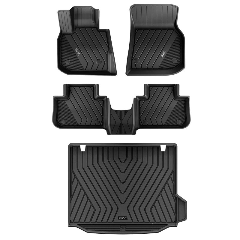 3W 20182024 BMW X3 Floor Mats Cargo Liner All Weather TPE BMW X3 Accessories Custom Fit for X3 30i M40i X3M Car Mats Only for car Without Spare tire Dont Fit X3 30e 6PCS