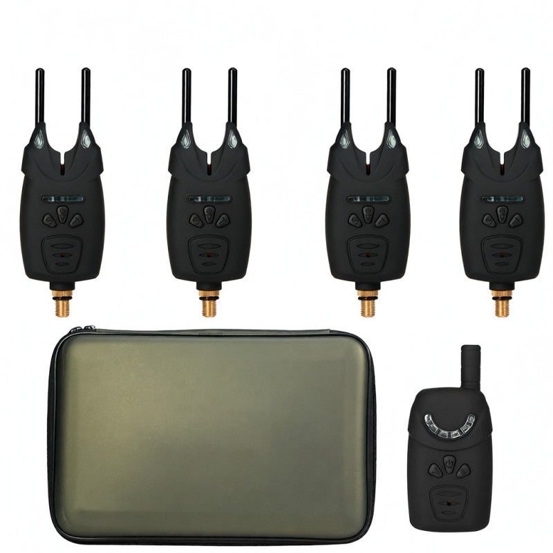 COONOR Electronic Fishing Alerts Bite Alarm LED Wireless Fishing Alarm Digital Fishing Receiver Sound Alert Kit with Case - Image 1