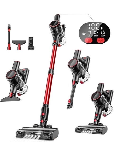 A27R Cordless Vacuum Cleaner, 30Kpa Powerful Suction with LED Display, 3 Modes Suction, Anti-Tangle