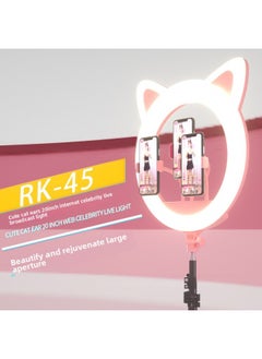 General Cute Cat Ear Beauty And Skin Rejuvenation Light Online Red Professional Live Light 20-inch Live Fill Light Direct RK45-Color:RK45 Live Light Without Bracket  - Image 3