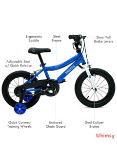 Whimsy Whimsy - Classic 14" Kids Bike  2-Minute Assembly, Handbrake, Child-Friendly Cycle, Adjustable Saddle - Blue  - Image 3