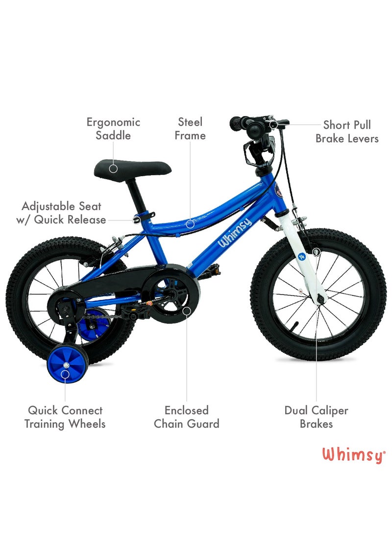 Whimsy Whimsy - Classic 14" Kids Bike  2-Minute Assembly, Handbrake, Child-Friendly Cycle, Adjustable Saddle - Blue  - Image 3
