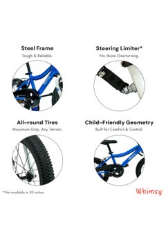 Whimsy Whimsy - Classic 14" Kids Bike  2-Minute Assembly, Handbrake, Child-Friendly Cycle, Adjustable Saddle - Blue  - Image 4