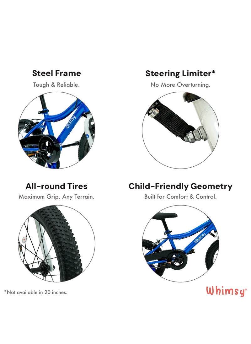 Whimsy Whimsy - Classic 14" Kids Bike  2-Minute Assembly, Handbrake, Child-Friendly Cycle, Adjustable Saddle - Blue  - Image 4