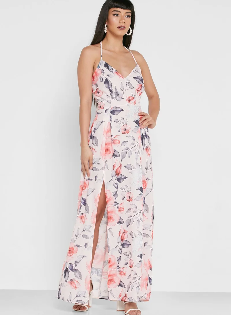 PARISIAN Halter Neck Floral Print Dress