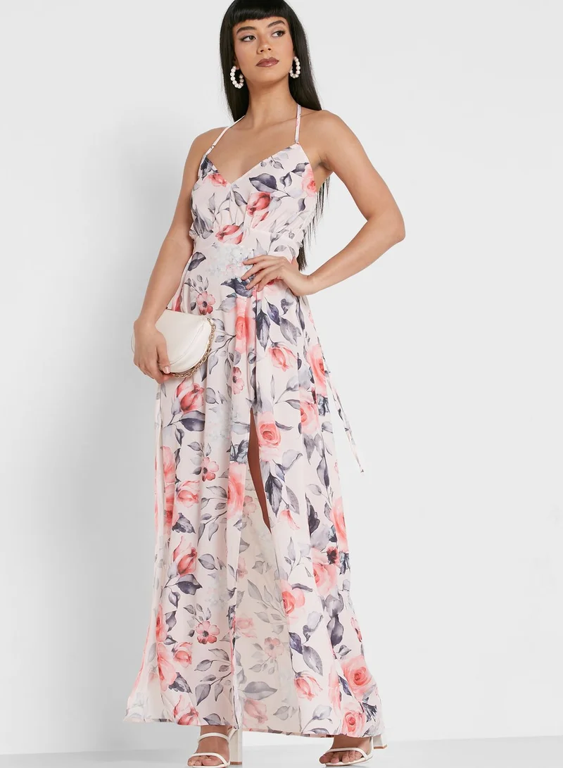 PARISIAN Halter Neck Floral Print Dress