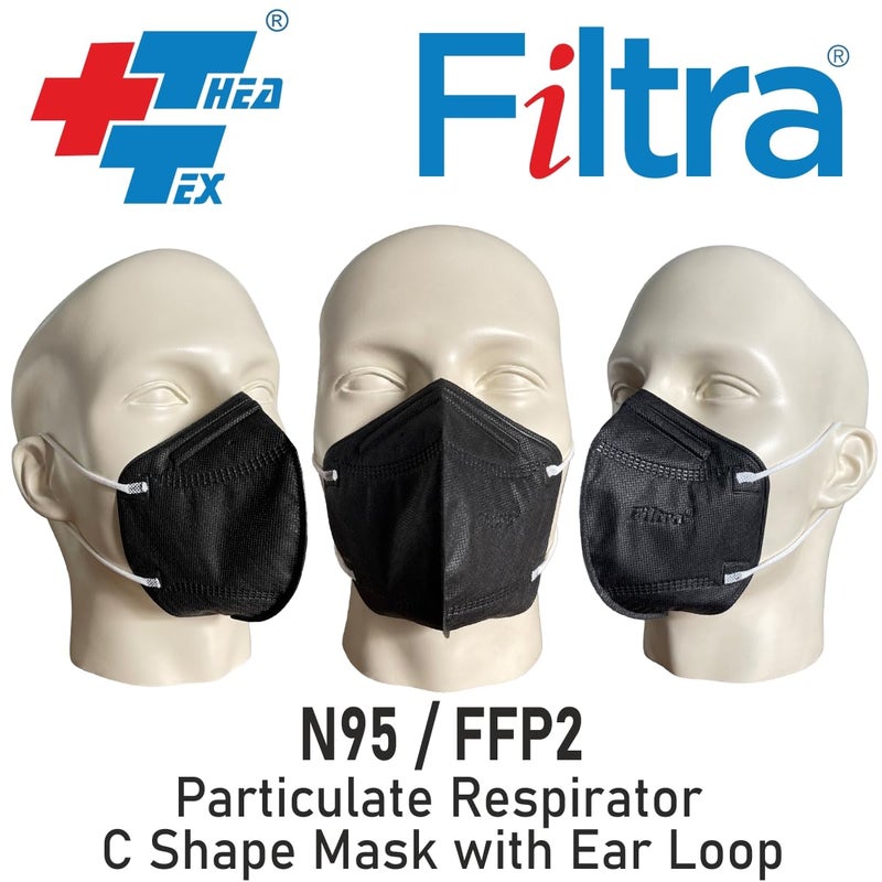Filtra ® N95 Mask with Ear Loops | FFP2 Mask with Ear Loops | BIS Certified | 5 Layer & Thick Ear Loops | High Filtration | Zip Lock Travel Pouch of 10 Masks - Image 4