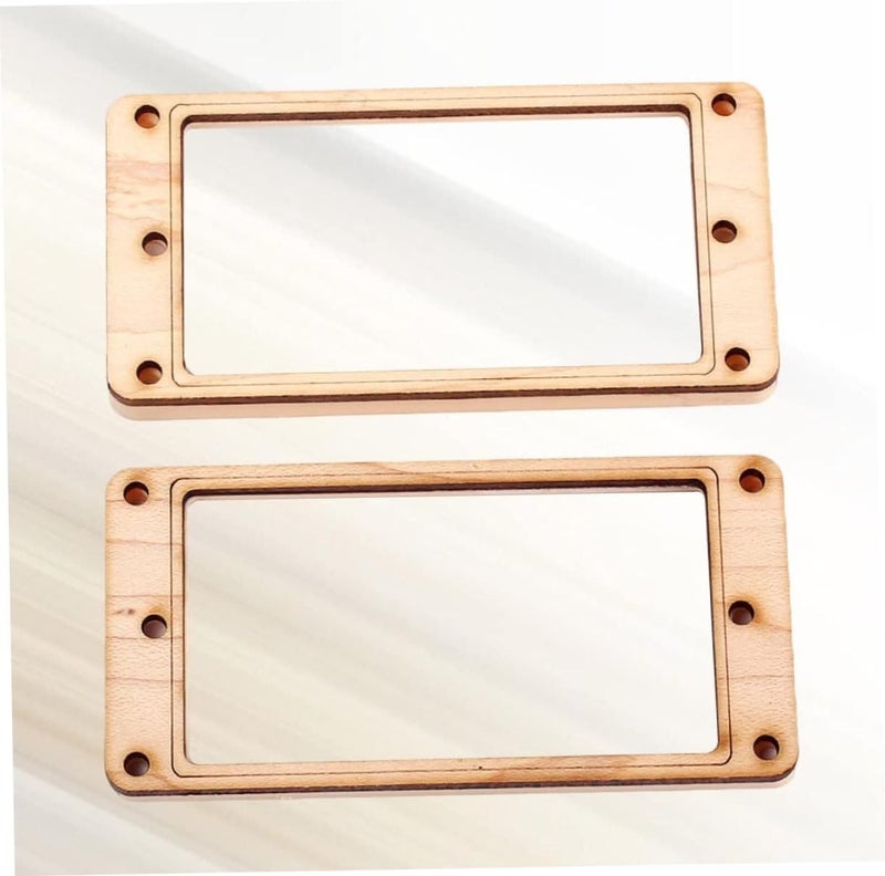 Maple Wood Pickup Ring with Yellow Plastic Bottom Frame 8 Screws Included Slanted Double Coil Humbucker Mounting Ring for Electric Guitar - Image 4