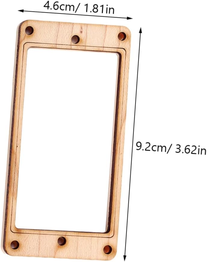 Maple Wood Pickup Ring with Yellow Plastic Bottom Frame 8 Screws Included Slanted Double Coil Humbucker Mounting Ring for Electric Guitar - Image 2