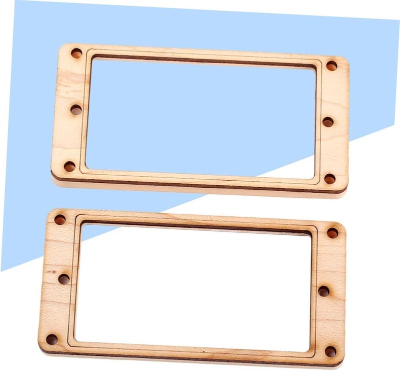 Maple Wood Pickup Ring with Yellow Plastic Bottom Frame 8 Screws Included Slanted Double Coil Humbucker Mounting Ring for Electric Guitar - Image 5