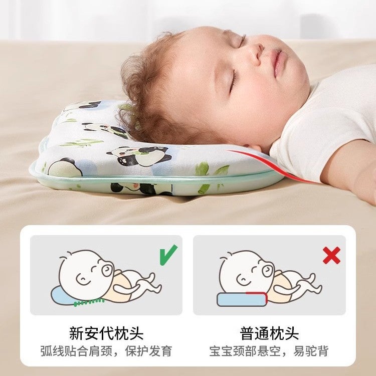 Memory Foam Shaped Pillow Baby Pillow for Newborns 0 to 6 Months Old, Anti-Migraine Sleeping Head Shape Correction Antibacterial - Image 4