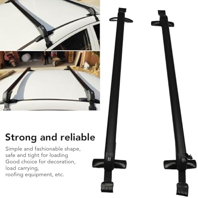 rayihni حامل سقف عالمي من الألمنيوم قابل للقفل مع وسائد واقية، حامل أمتعة قابل للتعديل للسقف لزوارق الكاياك والدراجات وحامل البضائع على السطح - Image 2