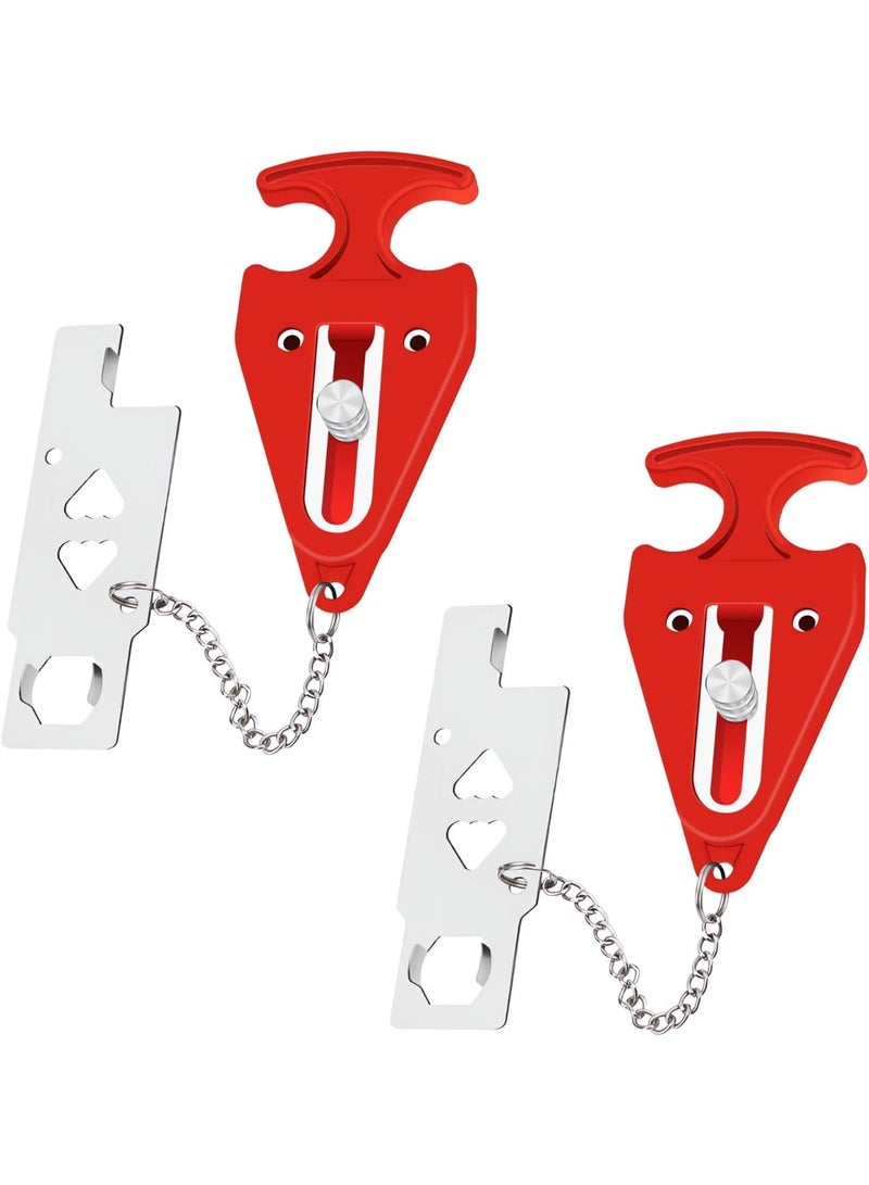 قفل باب محمول للفنادق والمنازل والشقق، قفل أمان بدون حفر للخصوصية والسلامة، أقفال أمان محمولة للأطفال والنساء - عبوتان - Image 1