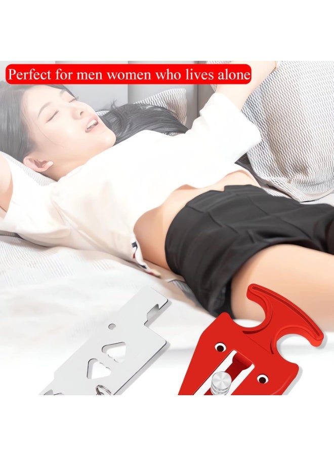 قفل باب محمول للفنادق والمنازل والشقق، قفل أمان بدون حفر للخصوصية والسلامة، أقفال أمان محمولة للأطفال والنساء - عبوتان - Image 5