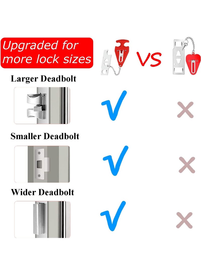 قفل باب محمول للفنادق والمنازل والشقق، قفل أمان بدون حفر للخصوصية والسلامة، أقفال أمان محمولة للأطفال والنساء - عبوتان - Image 2