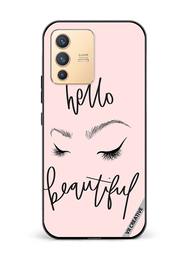 VR CREATIVE Protective Case Cover For Vivo V23 5G Hello beautiful Design Multicolour - Image 1