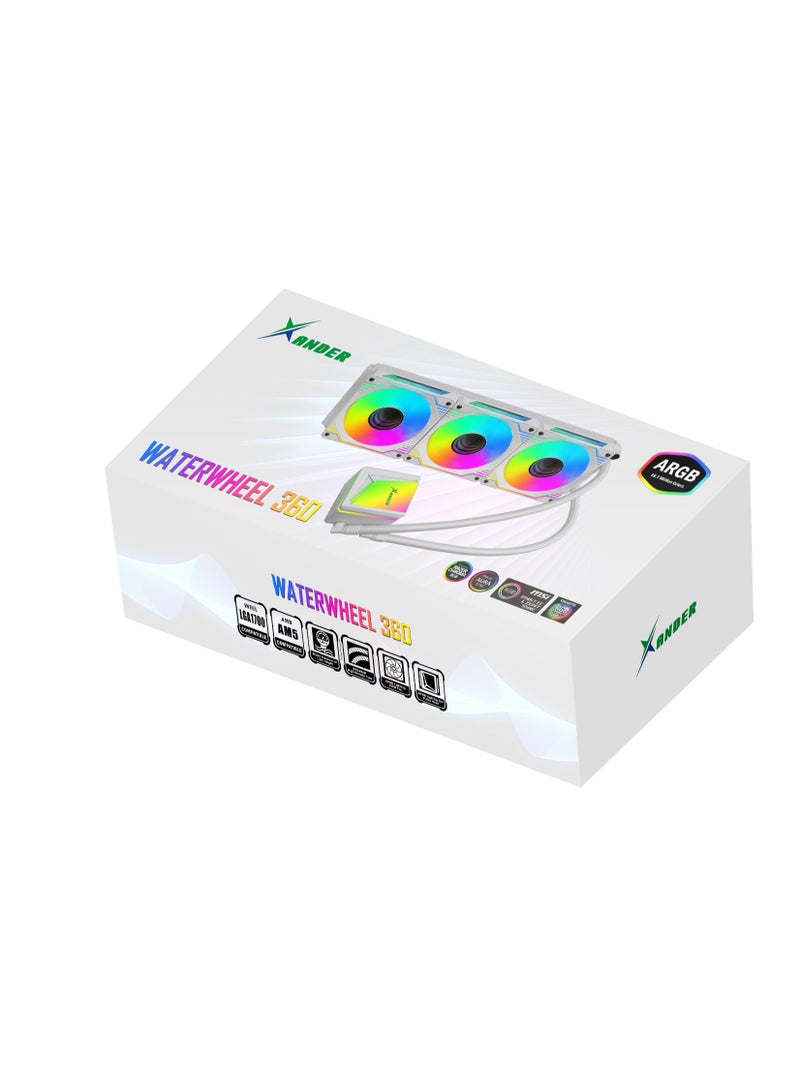 XANDER Waterwheel White 360(3 PCS 120nn ARGB fans+remote control+ARGB head) - Image 2