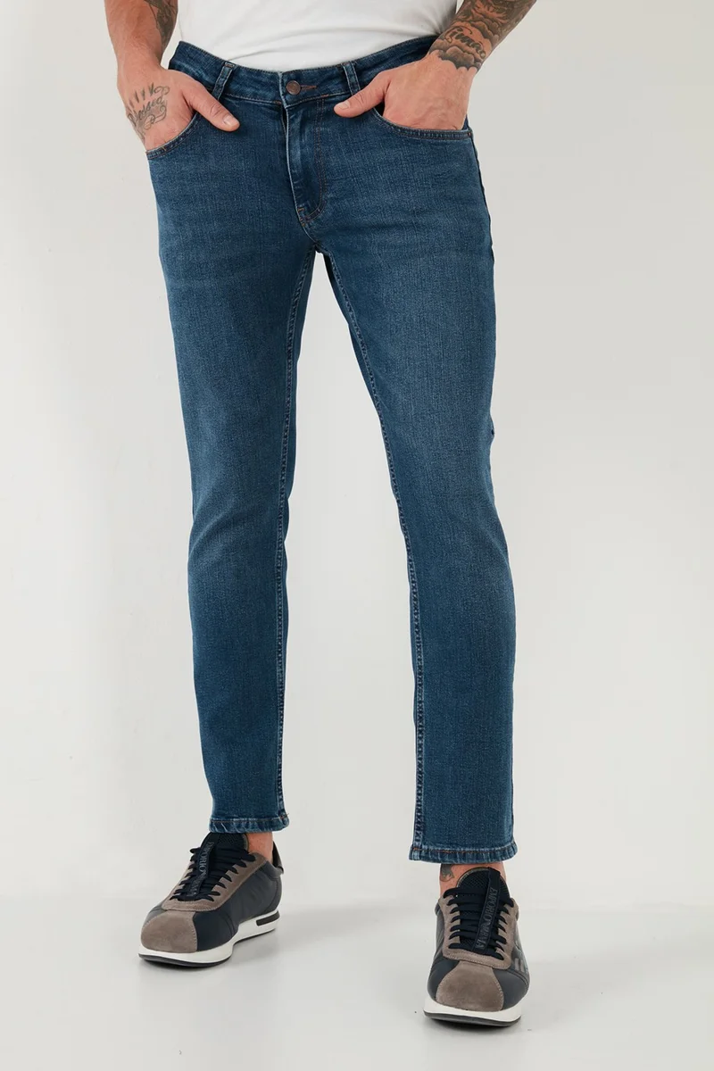 بوراتي Cotton Regular Fit Normal Waist Straight Leg Jeans Men's Jeans 2212S18PARMA