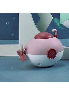 NIBEMINENT Baby Clockwork Submarine Tub Toy Interactive Hand Eye Coordination Rotating Knob Wind Up Bathtub Red  - Image 5