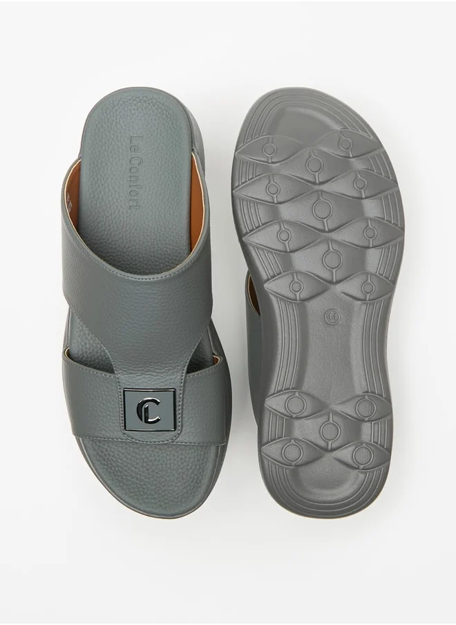 لو كونفورت Men's Textured Slip-On Arabic Sandals