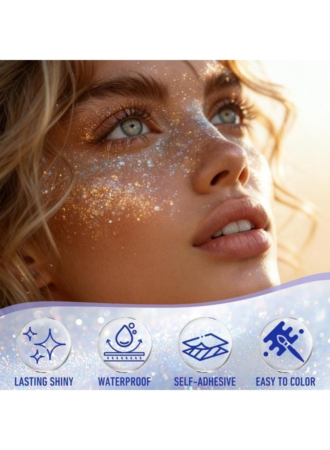 Chunky Glitter Stick for Face Body and Hair – Silver Holographic Iridescent Makeup Highlighter, Easy Application Mess Free Long Lasting – Festival Glitter for Women Halloween Birthday Christmas Party - Image 5