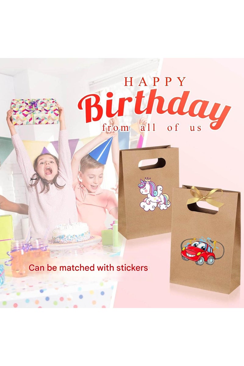 PEI  AN Happy Birthday Kraft Paper Gift Bags with Handles - 21x15x8cm (8.7x6x2.4) - Customizable Party Favor Bags for Gifts, Clothing  Treats (10pcs) - Image 3