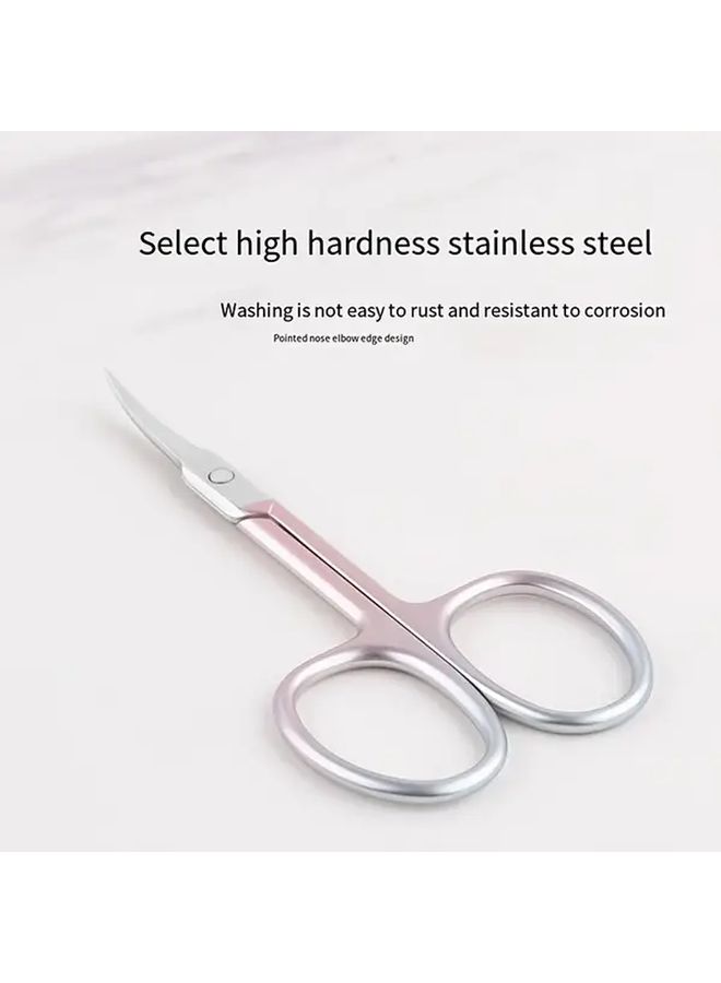 Powder Blue Stainless Steel Eyebrow Nail Scissors Sharp Curved Tip For Salon Home Use - Image 5