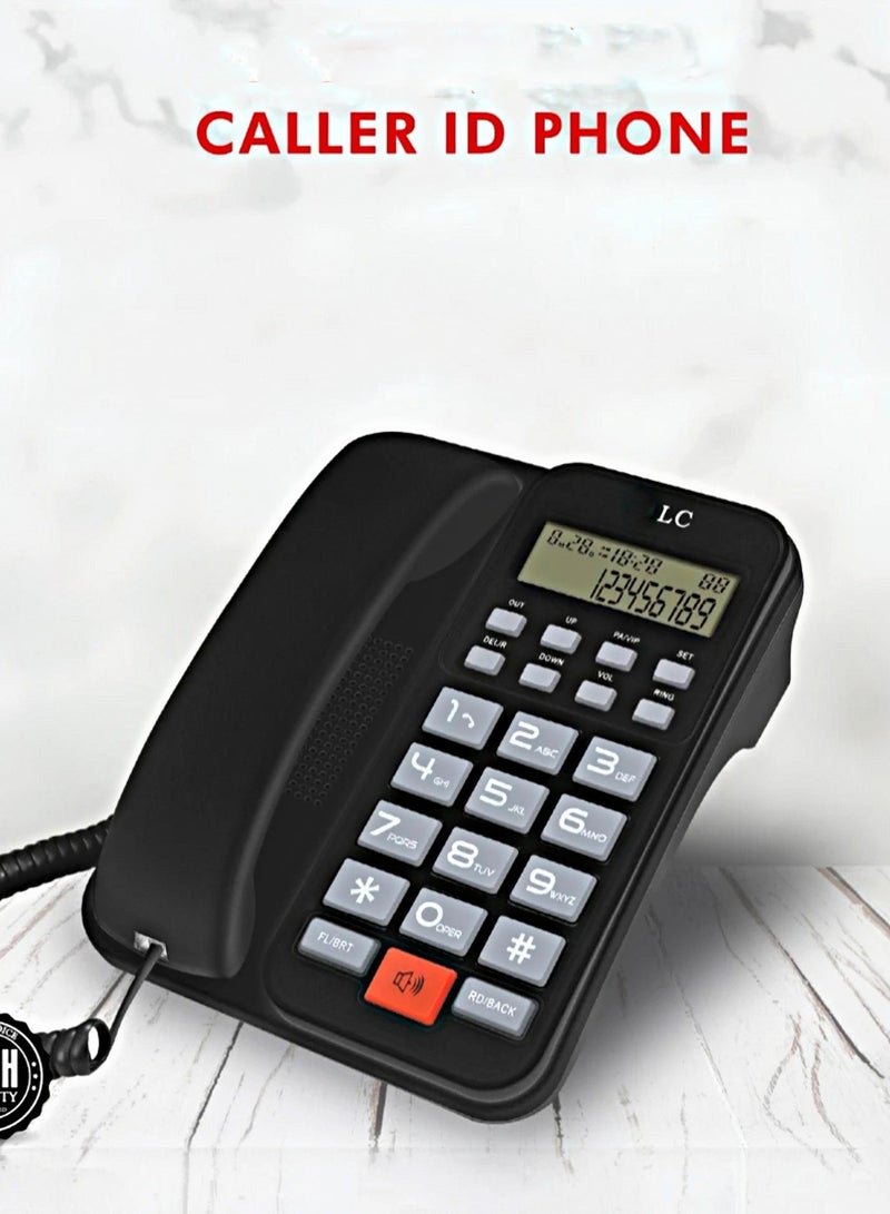 ال سي هاتف سلكي مزود بخاصية إظهار رقم المتصل وشاشة LCD