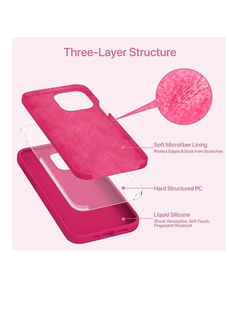 Generic - Silicone Case Compatible with iPhone 14 plus - Perfect Protection and Stylish Design, Compatible with Wireless Charging, Protects Against Bumps and Scratches (rose pink) - Image 1